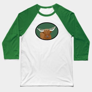 Scottish Highland Cow Giving a Kiss Baseball T-Shirt